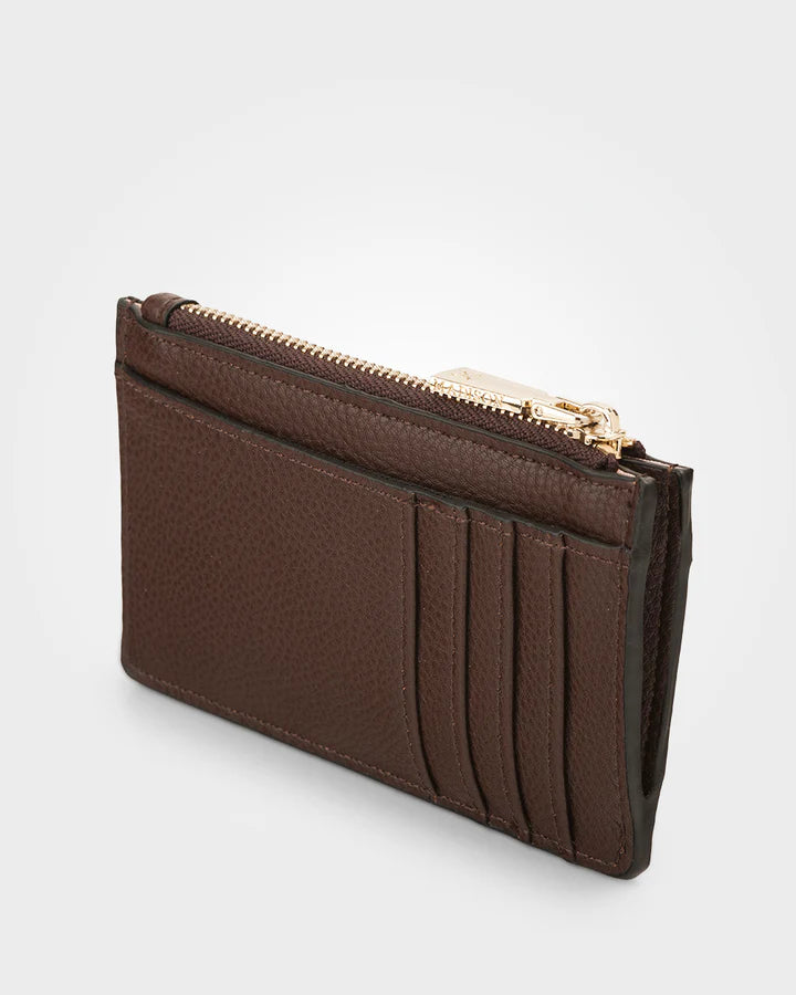 Vanessa Small Zip Purse Card Holder Chocolate
