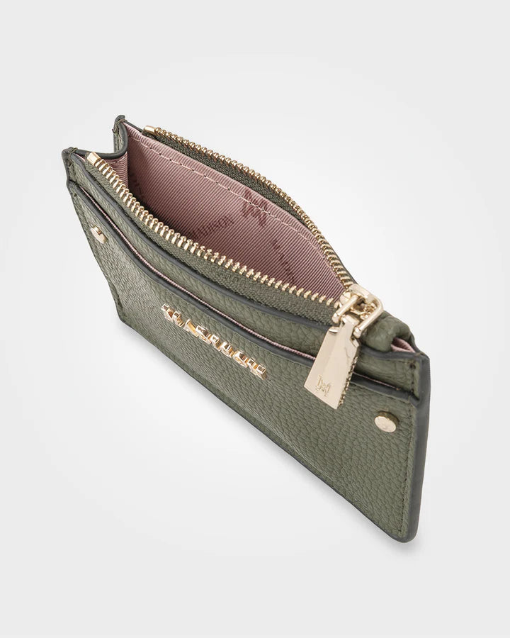 Vanessa Small Zip Purse Card Holder Olive Green