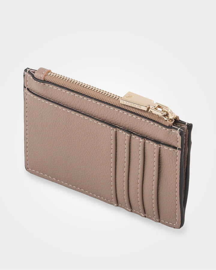 Vanessa Small Zip Purse Card Holder Taupe