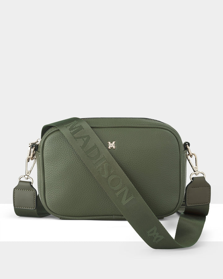 Madison Monogram Bag Strap Olive Green
