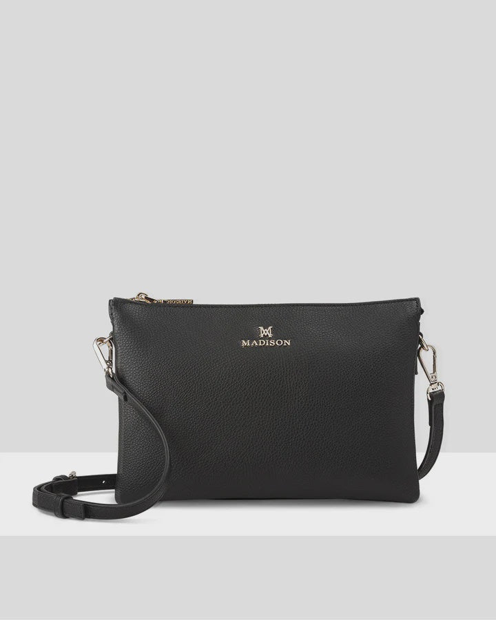 Avery 3 Compartment Crossbody Bag Black