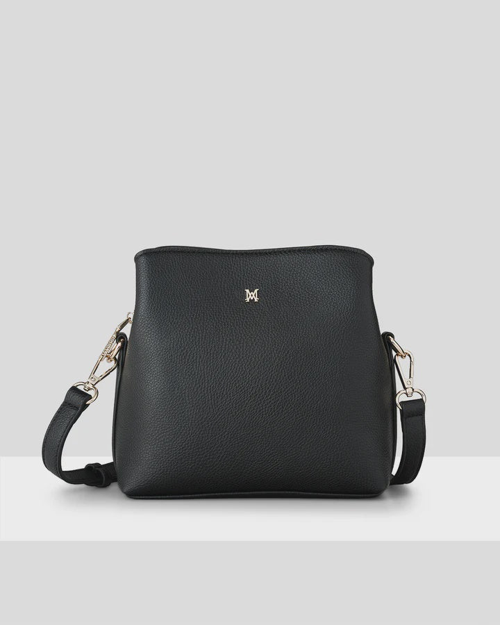 Danni Small 3 Compartment Bucket Crossbody Bag Black