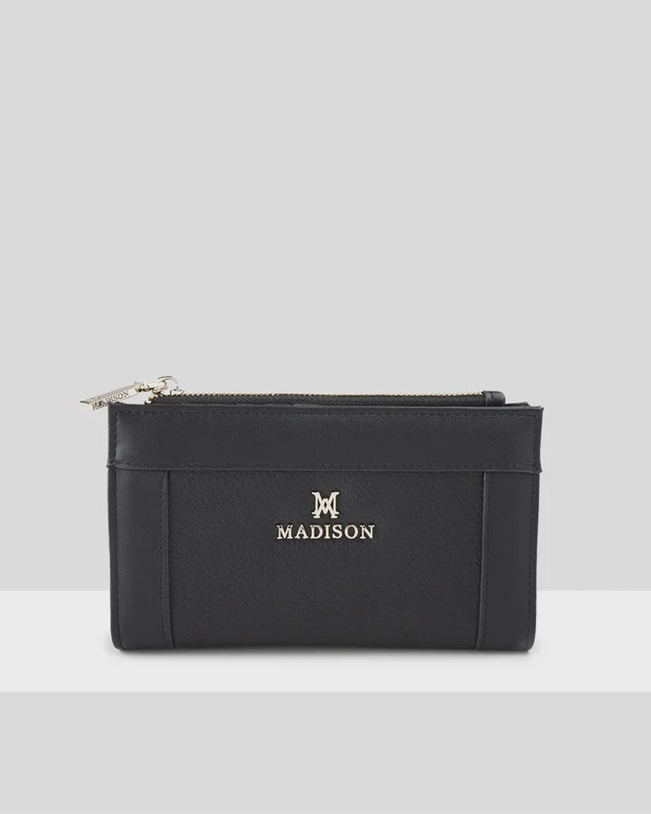 “Lexi Medium Bi-Fold Zip Wallet Black