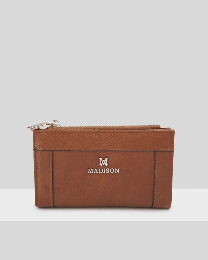 Lexi Medium Bi-Fold Zip Wallet Tan