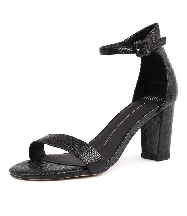 Gessie Heel Black Lizard Leather