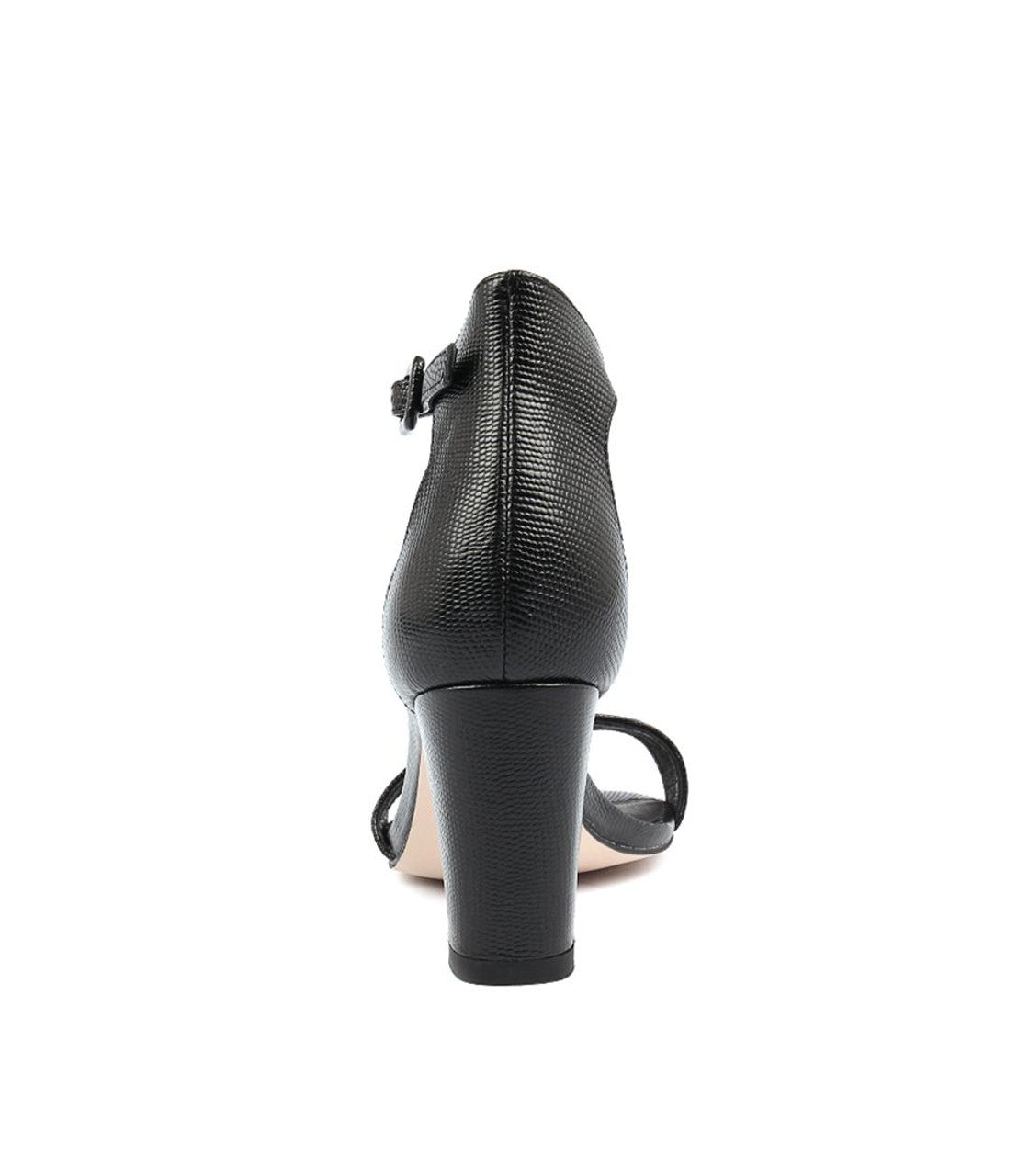 Gessie Heel Black Lizard Leather