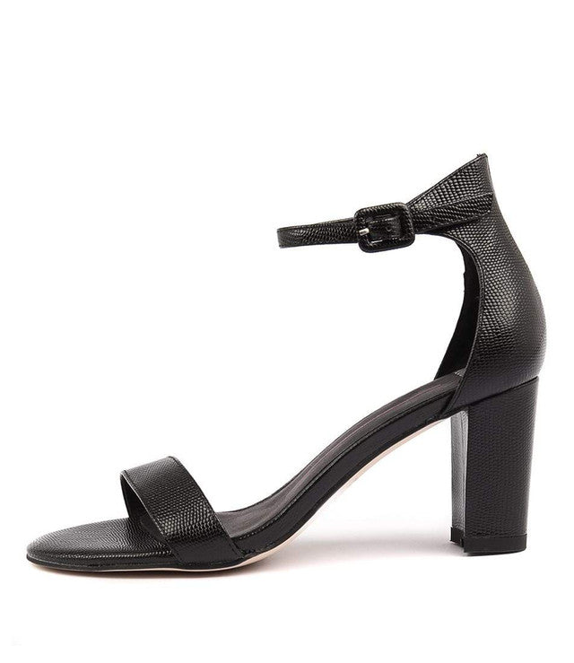 Gessie Heel Black Lizard Leather