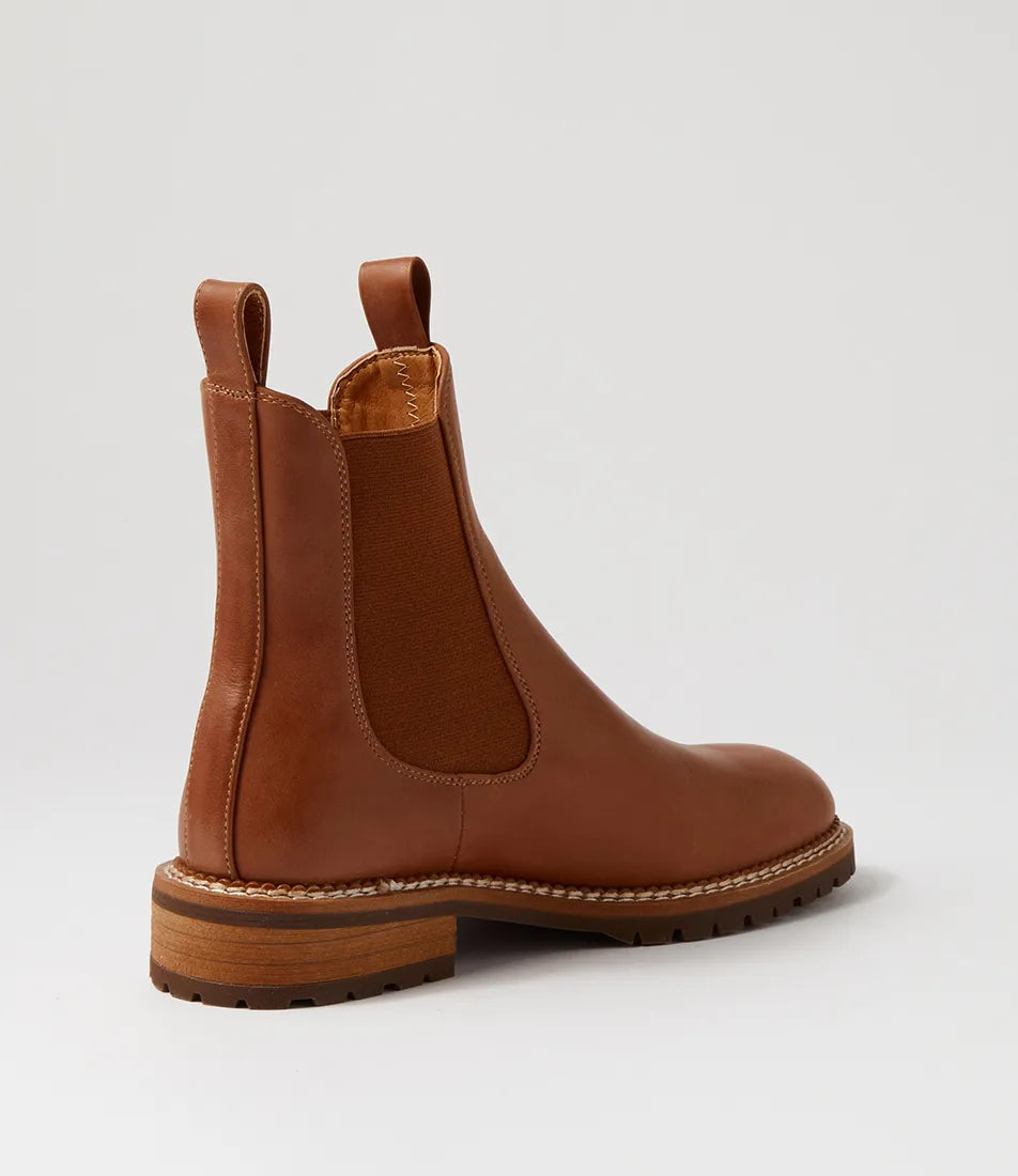 Roccom Chestnut Leather Ankle Boots