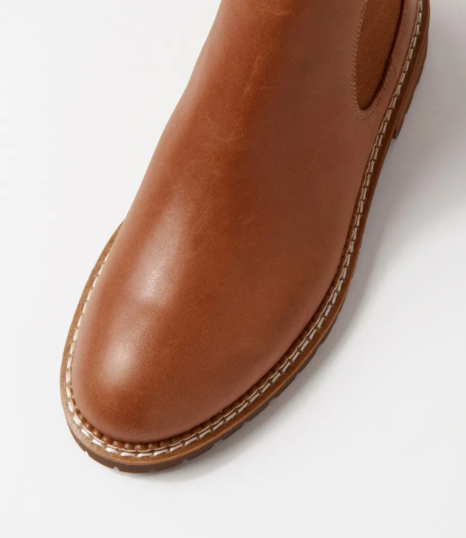 Roccom Chestnut Leather Ankle Boots