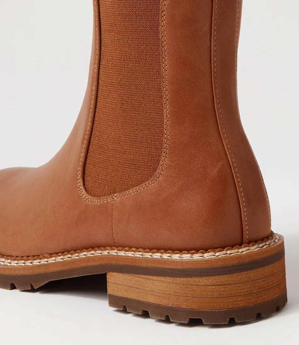 Roccom Chestnut Leather Ankle Boots