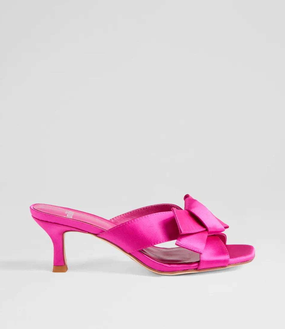 Granzer Fuchsia Satin Mules
