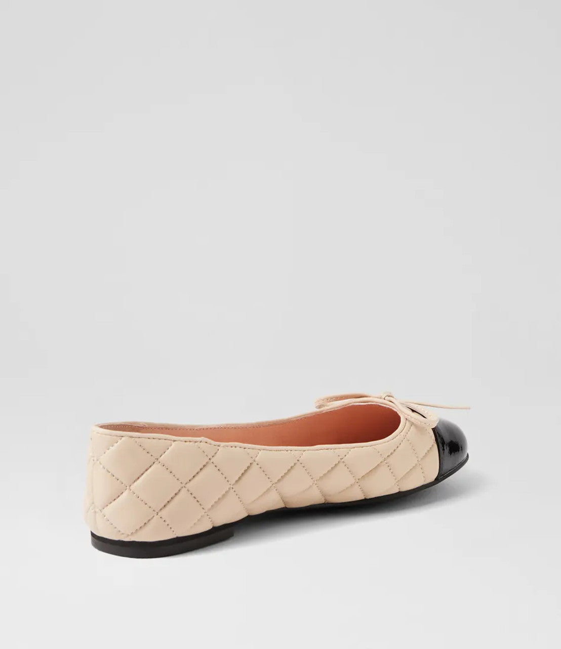 Belie Black Cream Patent Leather Ballet Flats