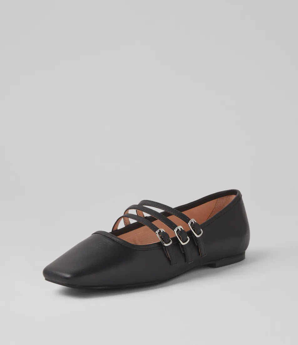 Salerina  Leather Ballet Flats Black