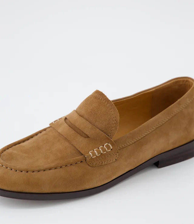 Clarisa Coffee Suede Loafers