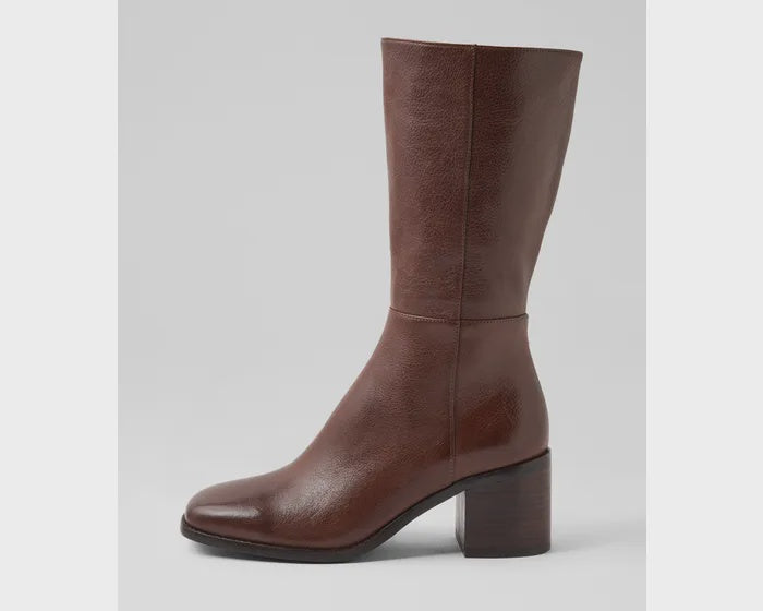 Sesina Choc Dark Brown Leather Calf Boots