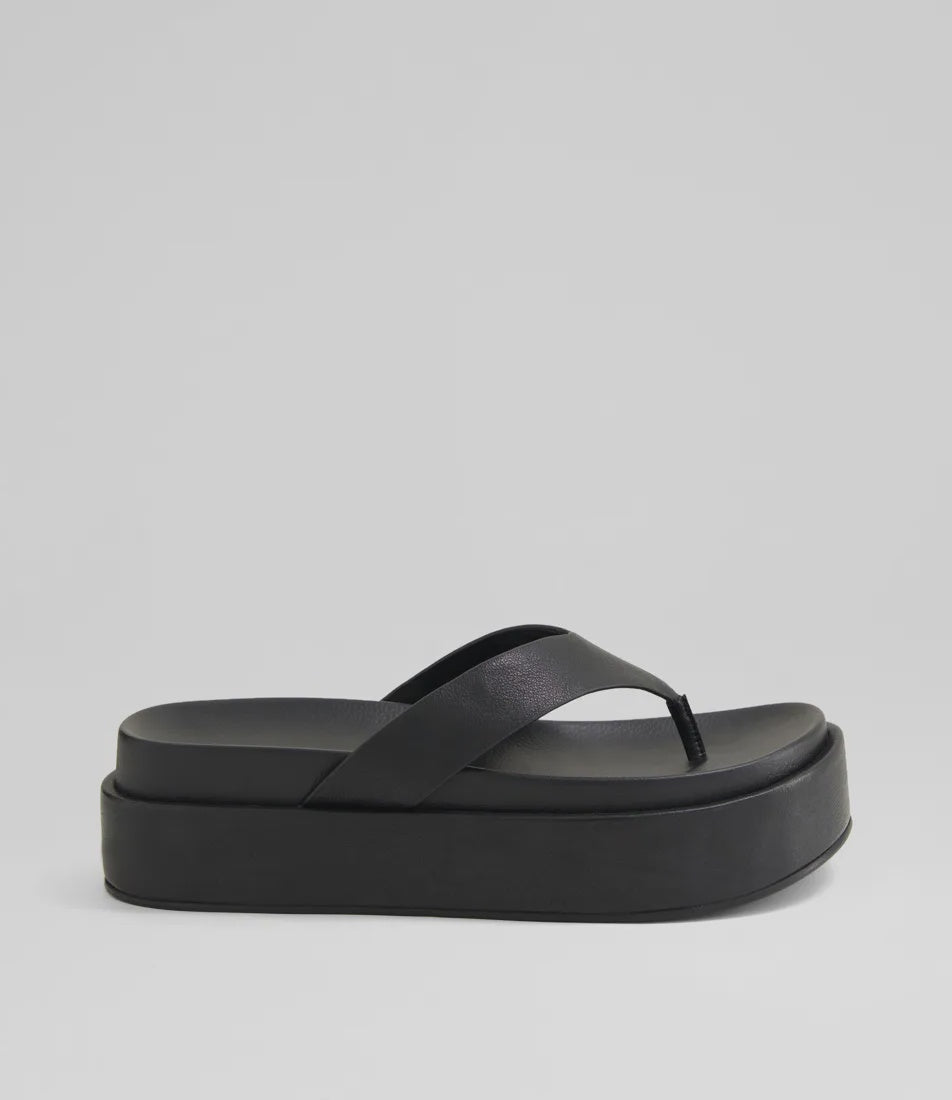 Tamarah Black Leather Thongs