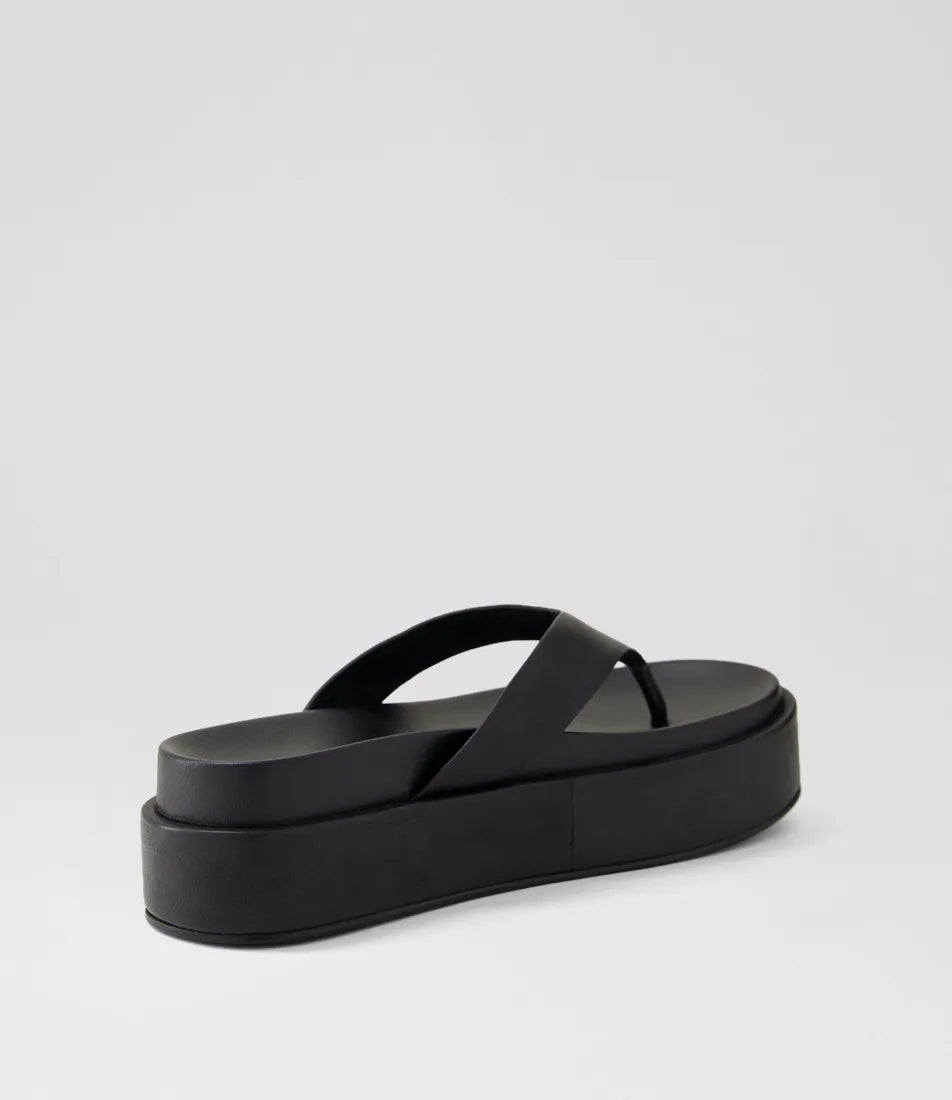 Tamarah Black Leather Thongs