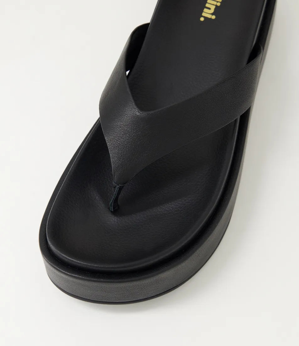 Tamarah Black Leather Thongs