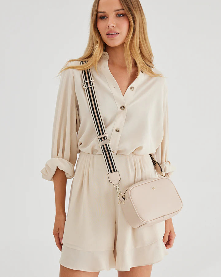 Stripe Bag Strap Nude/Stone/Black/White