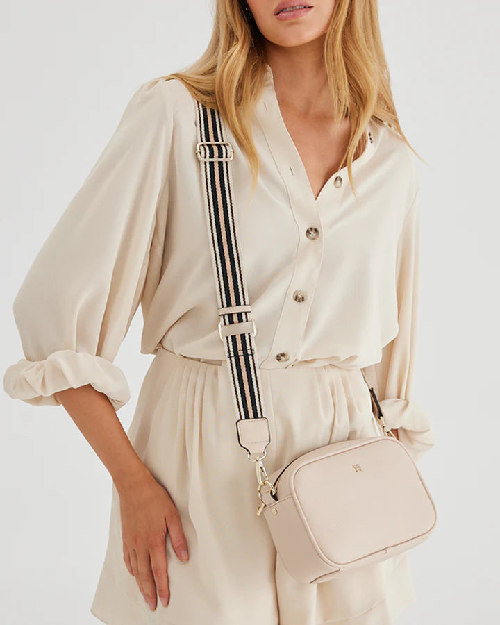 Stripe Bag Strap Nude/Stone/Black/White