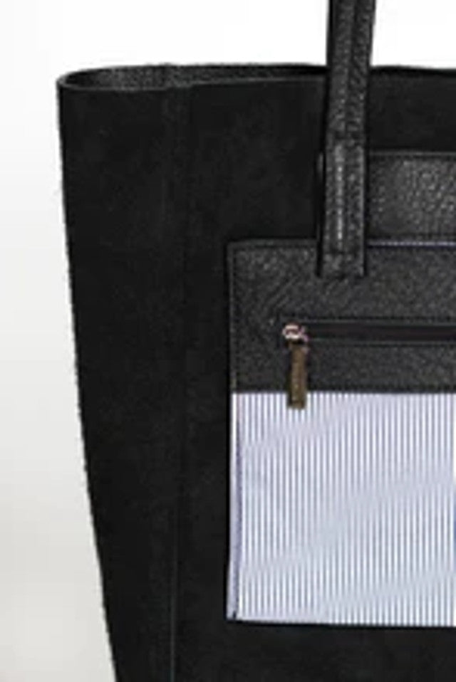 Open Top Tote Bag Black