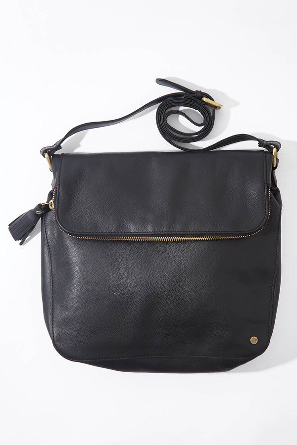 Alexa Leather Satchel Black