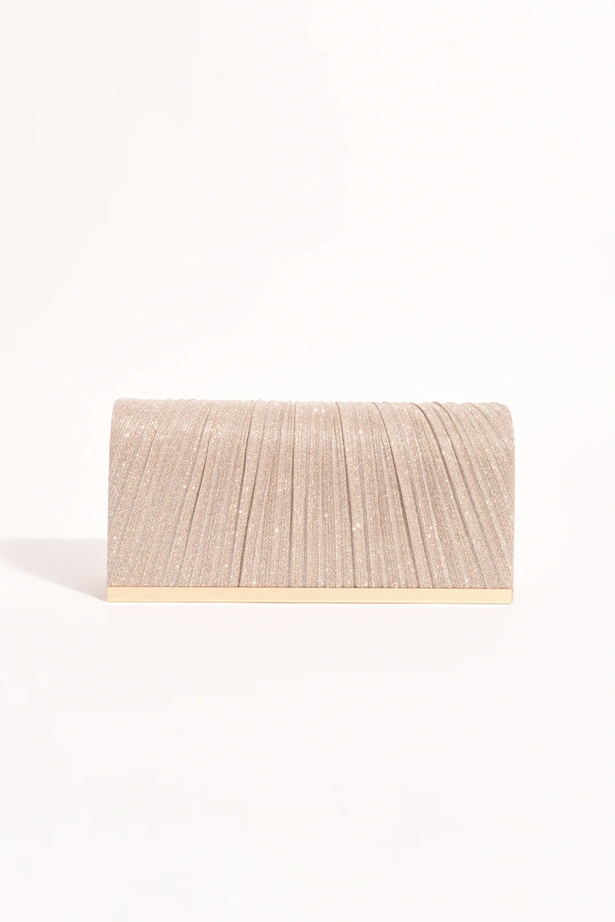 Linnie Pleat Fold Over Clutch (Champagne)