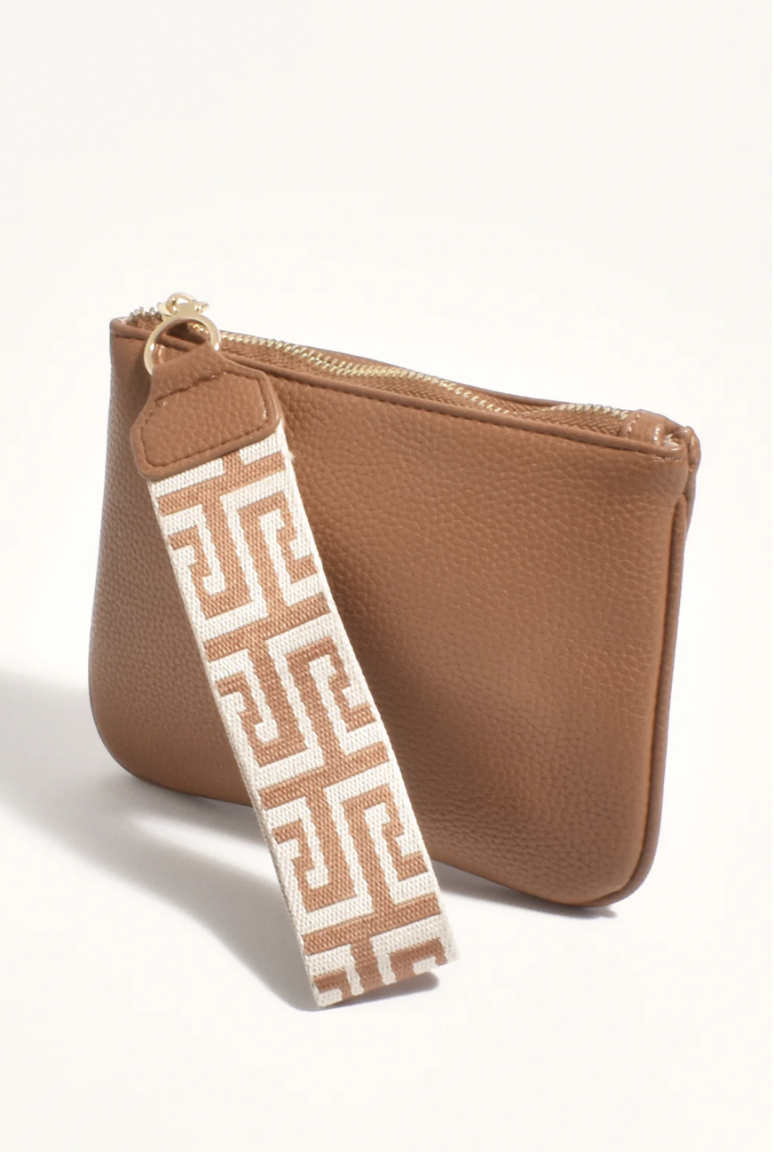 Leila Geo Webbing Pouch (Tan) Tan