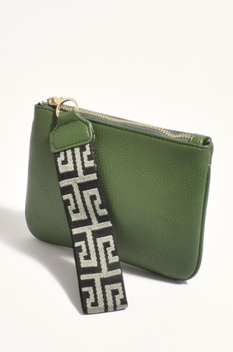 Leila Geo Webbing Pouch (Khaki) Khaki
