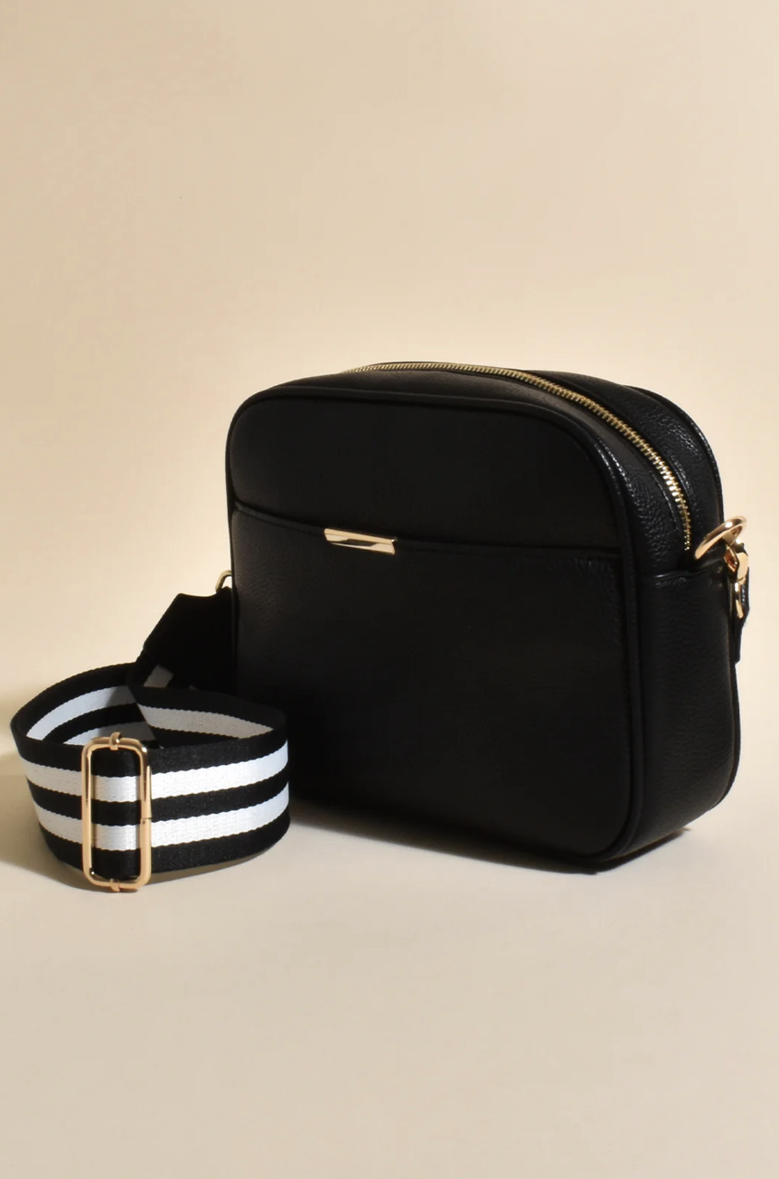 Bianca Web Pocket Camera Bag (Black/Stripe)