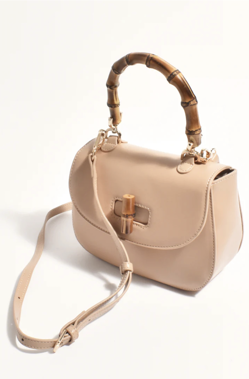 Marissa Bamboo Curved Mini Bag (Camel)