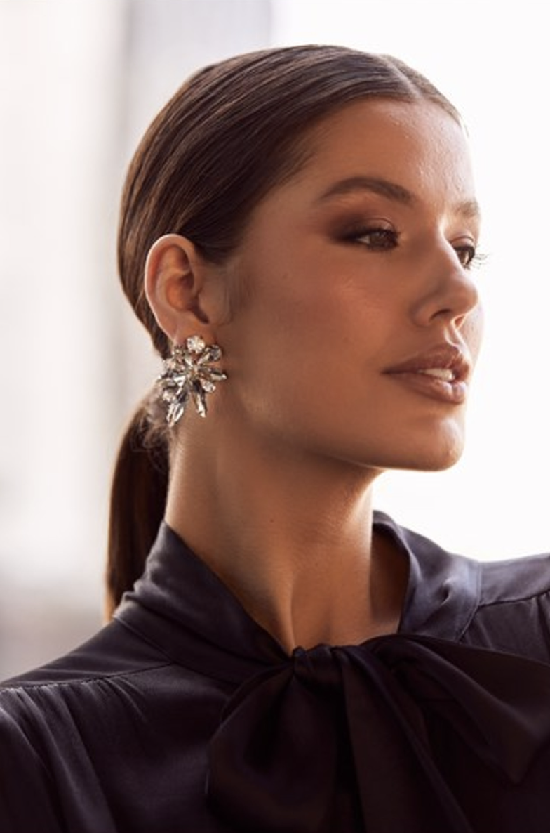 Hollywood Stud Earrings Silver