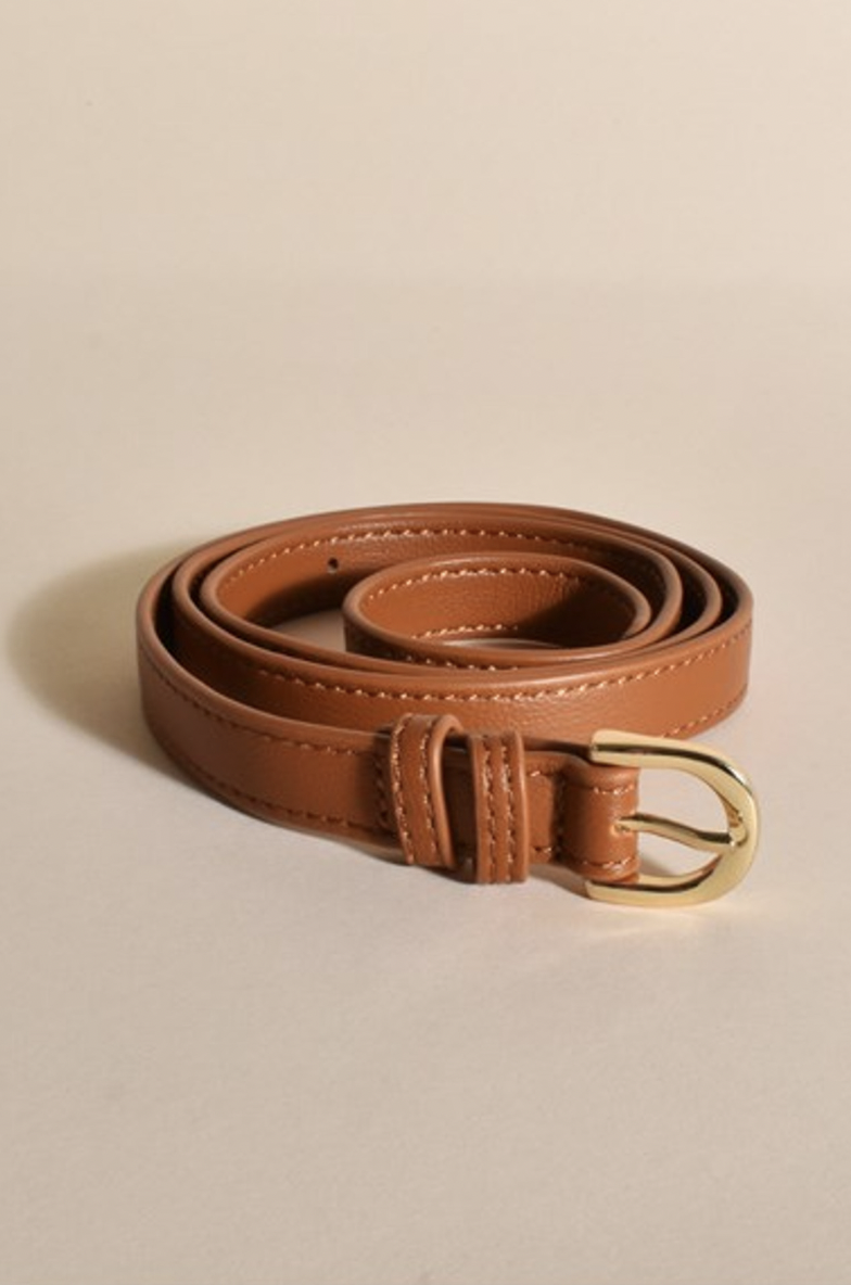 Vegan Leather Jean Belt Tan