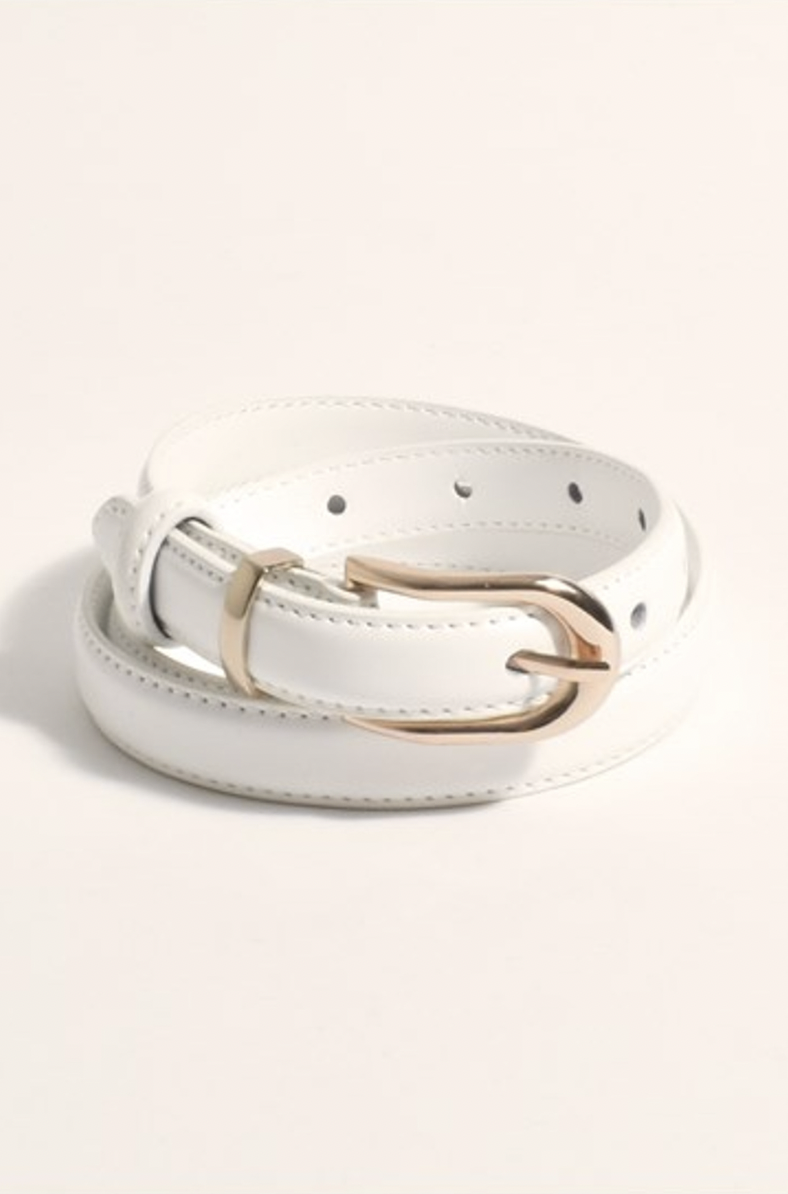 Vegan Leather Belt White