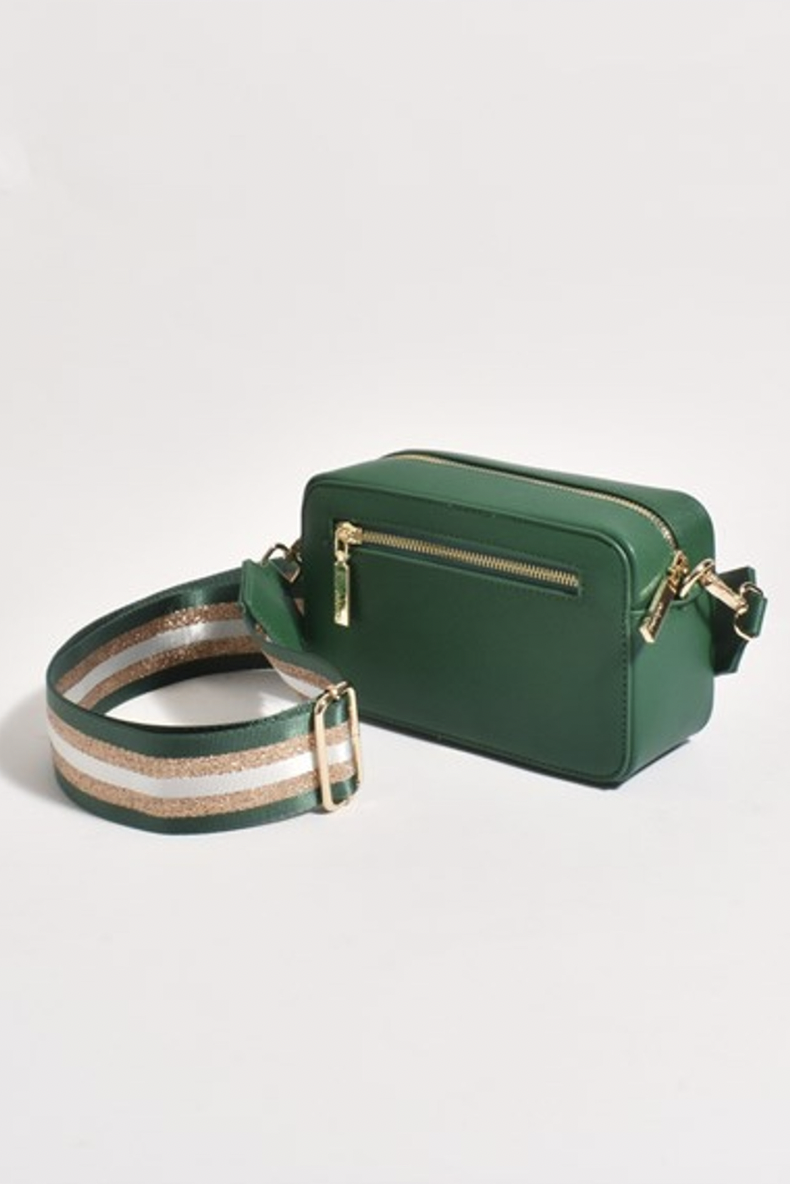 Ivy Webbing Strap Cross Body Bag Green