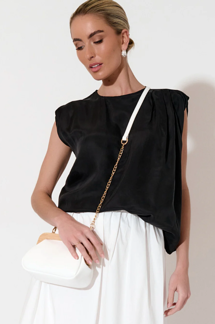 Kimmi Timber Frame Clutch White