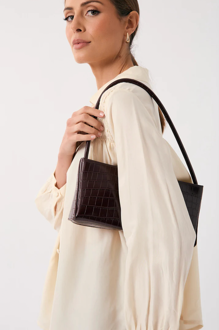 Leonie Croc Mini Bag (Burgundy)