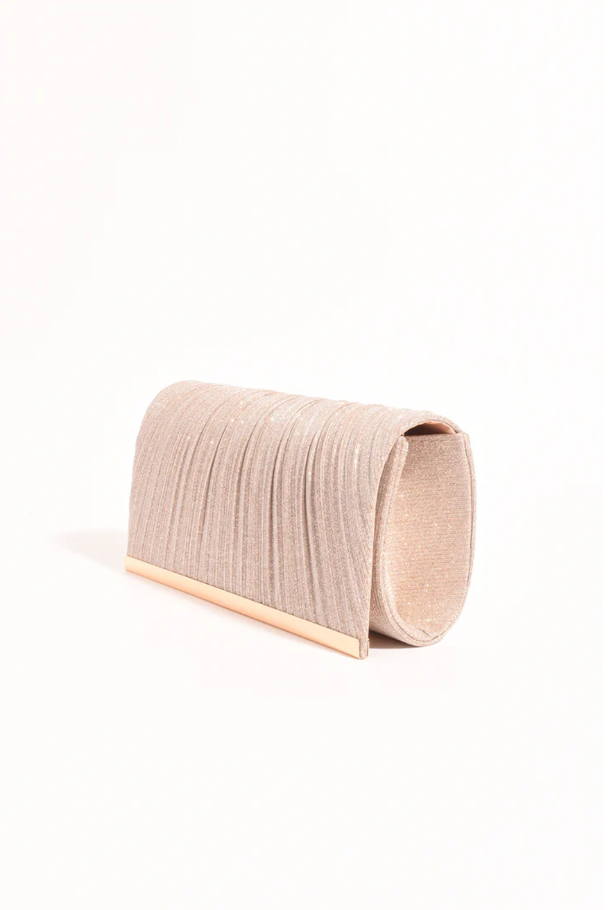 Linnie Pleat Fold Over Clutch (Champagne)