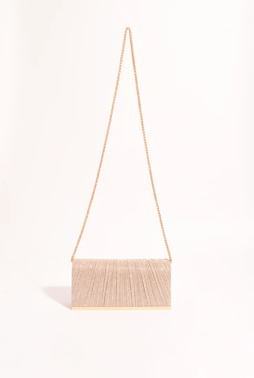 Linnie Pleat Fold Over Clutch (Champagne)