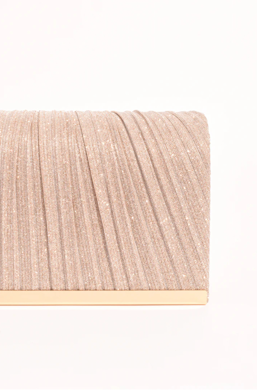 Linnie Pleat Fold Over Clutch (Champagne)