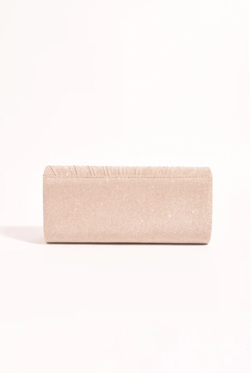 Linnie Pleat Fold Over Clutch (Champagne)