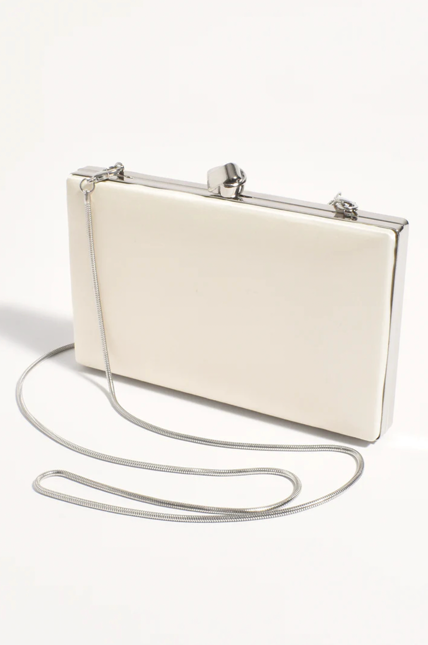 Mira Structured Clutch Cream