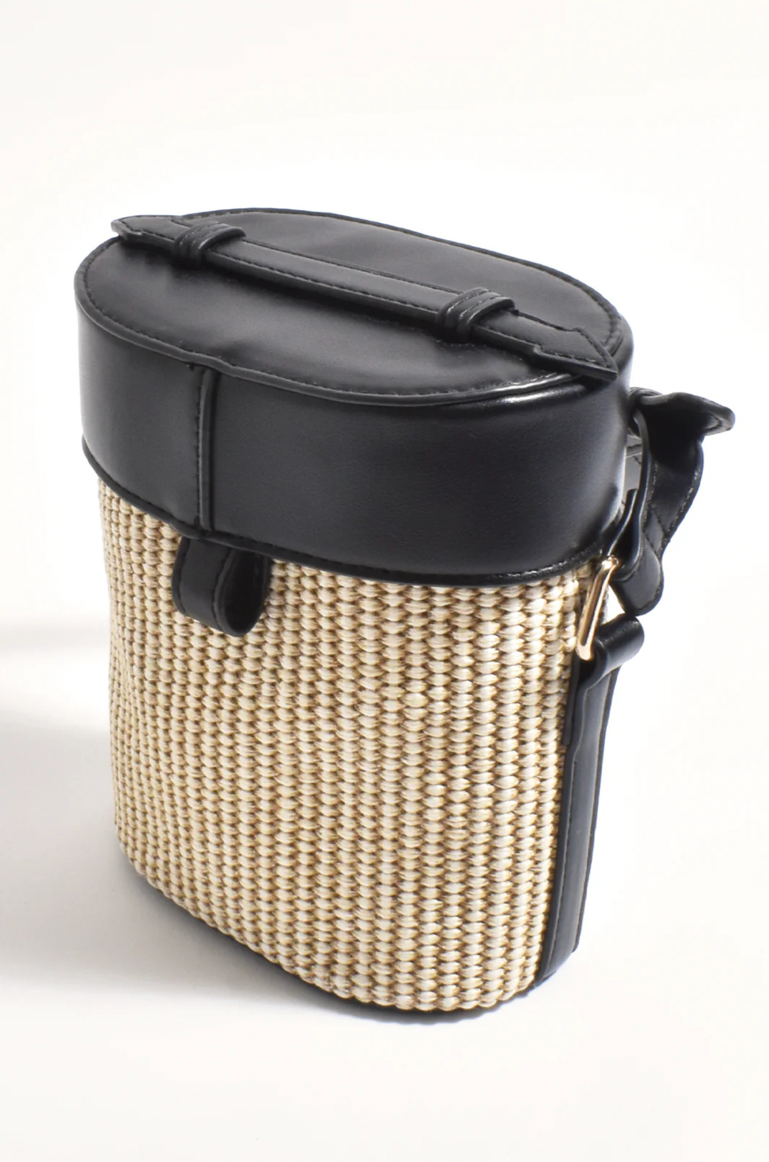 Rosa Basket Buckle Bag Black/Natural