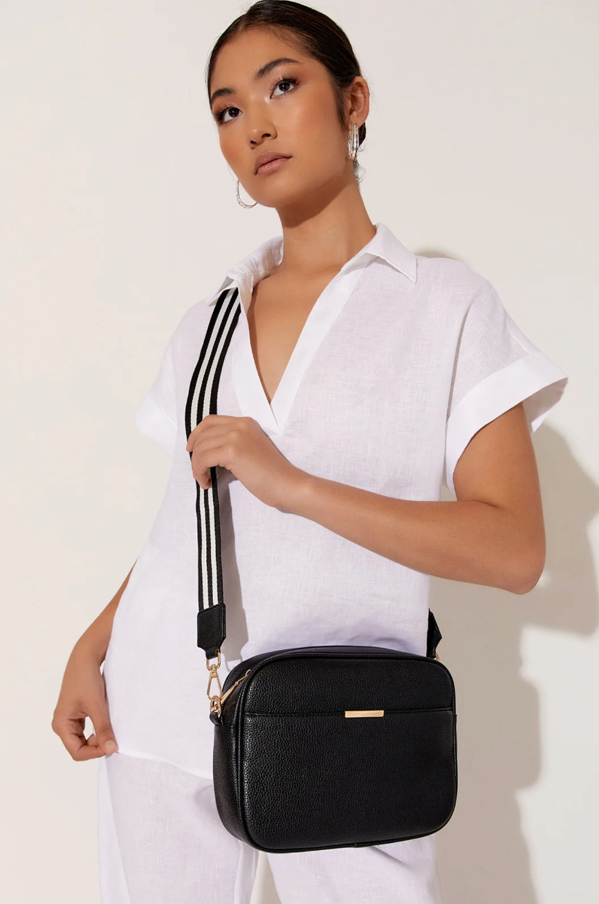 Bianca Web Pocket Camera Bag (Black/Stripe)