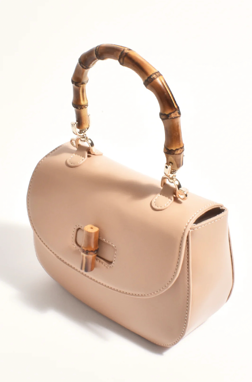 Marissa Bamboo Curved Mini Bag (Camel)
