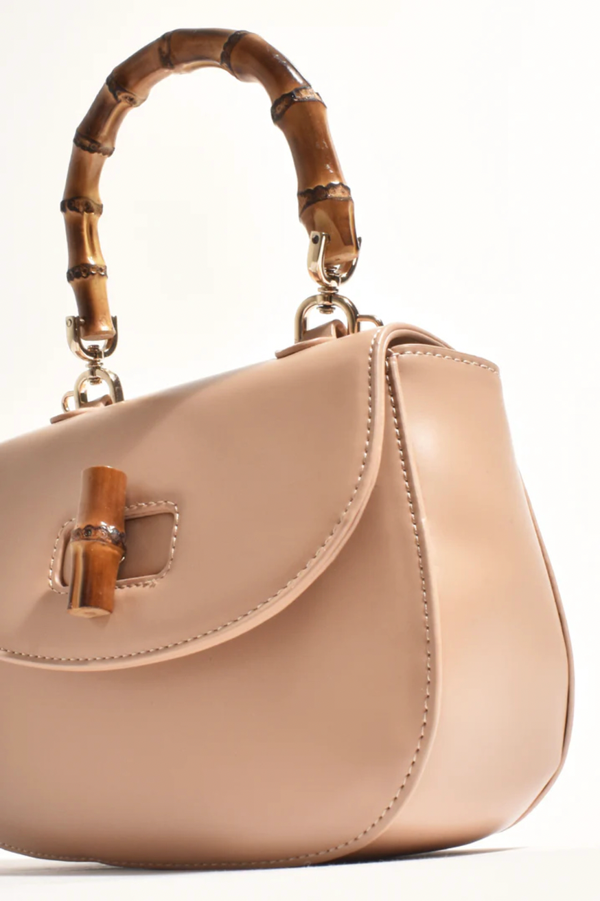 Marissa Bamboo Curved Mini Bag (Camel)