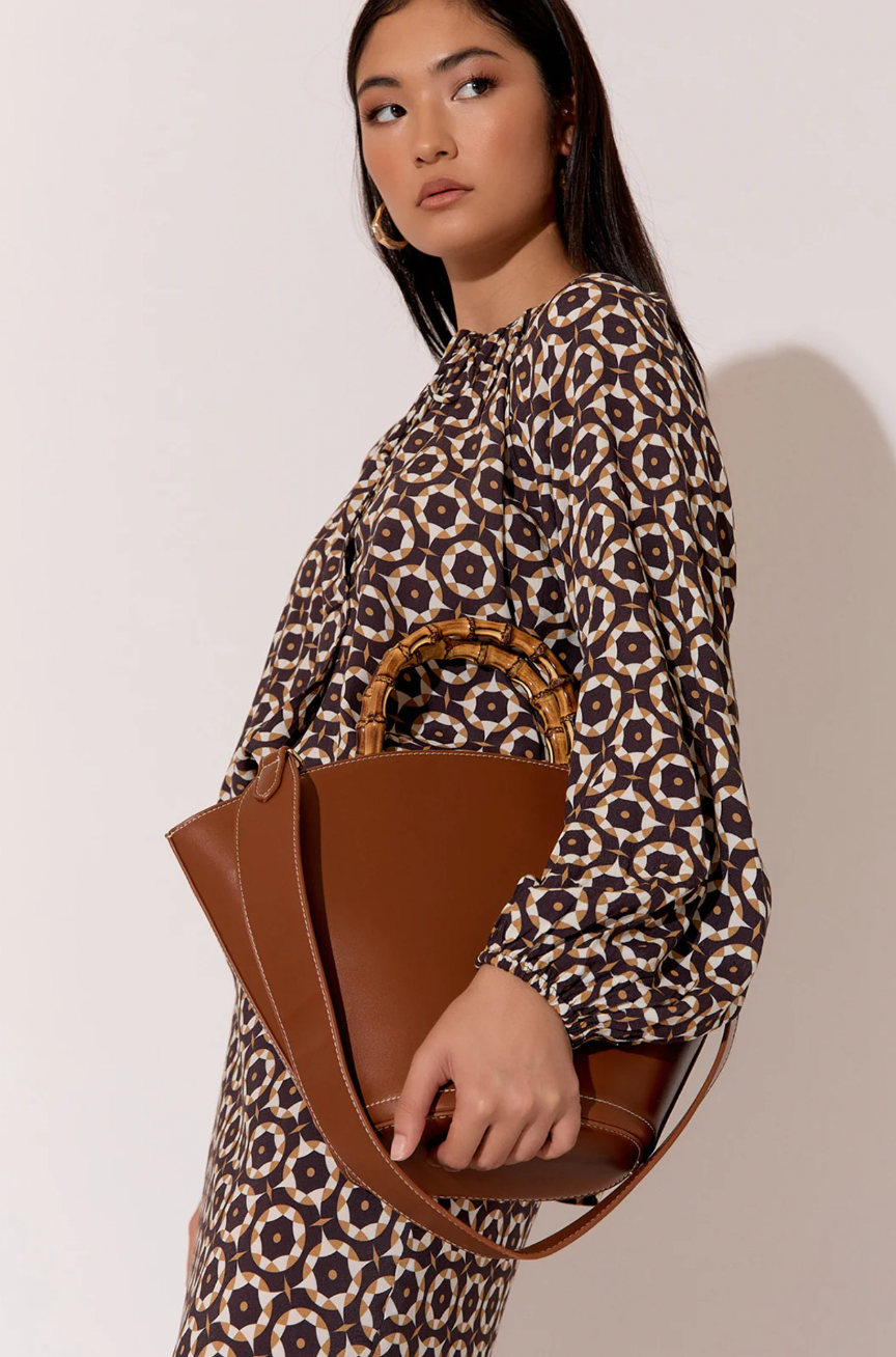 Beatrix Bamboo Bucket Bag Tan