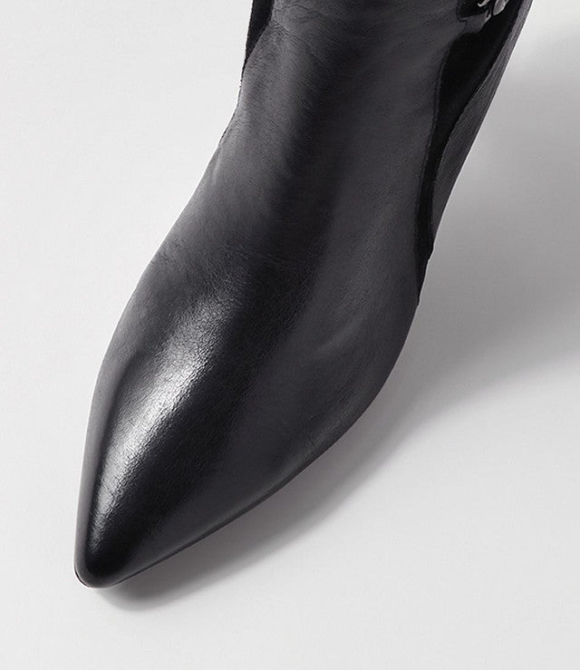 Larnow Knee High Suede / Leather Black