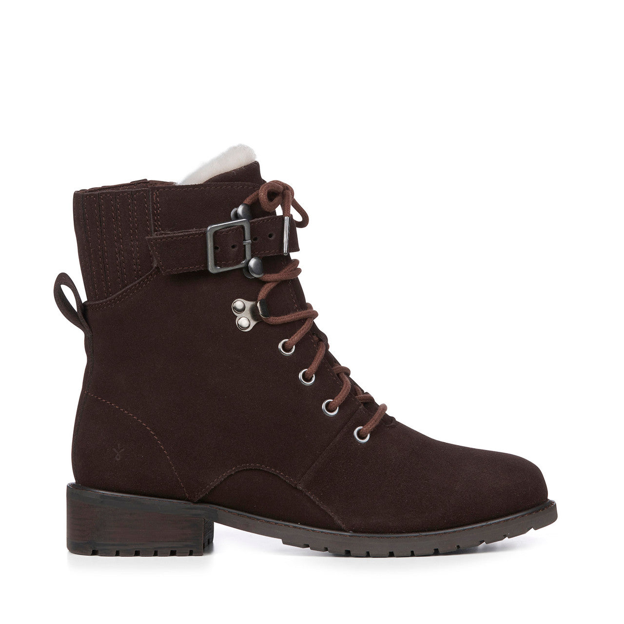 Cassab Suede Lace up Boot Chocolate