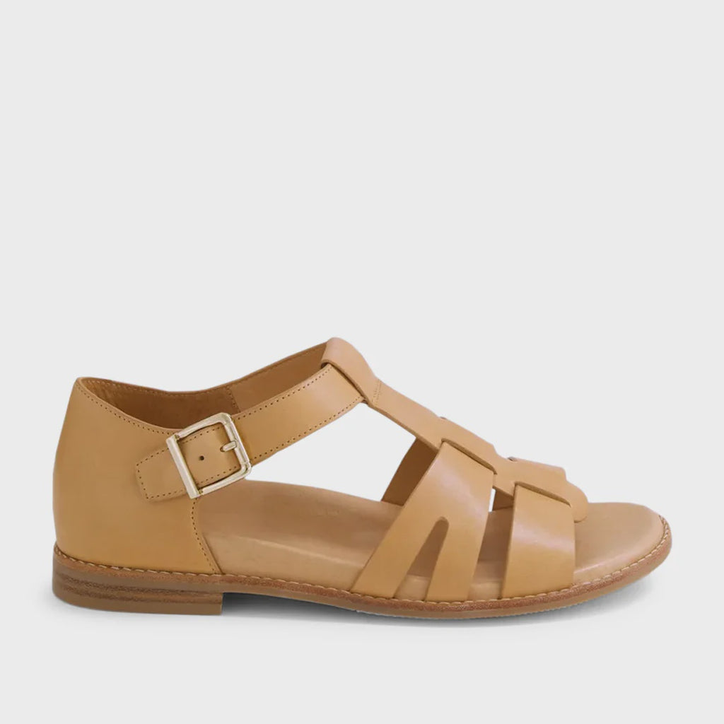 Jonston W Latte Leather Sandals